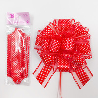 Ruban en organza à pois de 6 pouces en plastique, nœud à tirer, fleur, décoration pour Noël, la Saint-Valentin, mariage, fête, fournitures de décoration