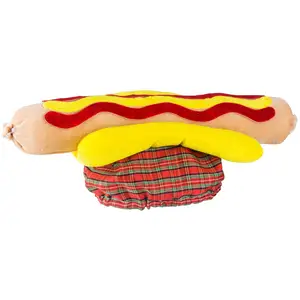 Halloween Hotdog Worsthoed Carnaval Feest Grappige Voedselhoeden Barbecue Één Maat Grappig Cadeau Kostuum Accessoire Feestartikelen