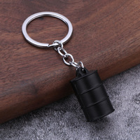 Porte-clés Mini Bidon d'Huile 3D Tendance en Métal, Promotion Station-Service, Mousqueton, Impression UV