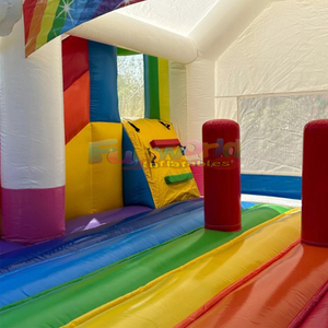Castillo inflable de unicornio arcoíris con tobogán, casa de brinco para bebés y niños - Product Image 6