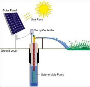 Uso della pompa ad acqua 12V 24V pannello solare di vetro 20W 30W 40W 50W 100W 150W Mono pannelli solari per agricoltura irrigazione sistema solare