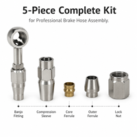 Ensemble de 5 connecteurs de frein hydraulique en acier inoxydable SUS304 durable pour modifications de moto de course