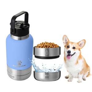 Échantillon Gratuit : Distributeur d'<span class=keywords><strong>eau</strong></span> pour animaux de compagnie avec 2 gamelles amovibles, bouteille d'<span class=keywords><strong>eau</strong></span> isotherme en acier inoxydable pour <span class=keywords><strong>chien</strong></span>, 32 oz - Product Image 3