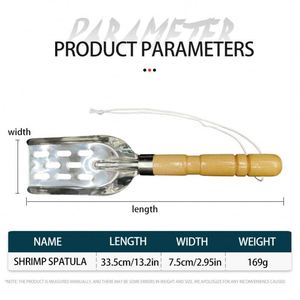 <span class=keywords><strong>พลั่ว</strong></span>เหยื่อกุ้งสแตนเลสแบบมืออาชีพสำหรับการตกปลาน้ำแข็งด้ามจับไม้พายเหยื่อตกปลา - Product Image 6