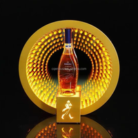 Discothèque Logo personnalisé miroir support Led bouteille présentateur vin affichage lumineux bouteille Glorifier signe