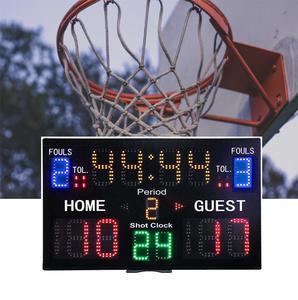 Tabellone Segnapunti Elettronico Digitale Portatile con Visualizzazione Nome Giocatore Personalizzabile e Cronometro dei 24 Secondi per Basket e Calcio - Product Image 1
