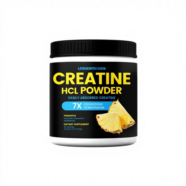 LIFEWORTH OEM Creatine HCl Powder Pre Workout Supplements Improved Strength Muscle Supports for Men & Women