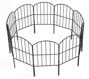 Clôture de <span class=keywords><strong>jardin</strong></span> décorative en <span class=keywords><strong>fer</strong></span> écologique, barrière paysagère antirouille, bordure de patio, décoration de <span class=keywords><strong>jardin</strong></span>, revêtement en poudre noire - Product Image 2