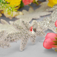 Nouvelle ceinture de mariage à grandes fleurs, avec applique et garniture en strass et diamants WRA-697