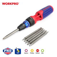 WORKPRO obeng bantalan bola, 3X lebih cepat beban cepat mekanisme kunci 12-in-1 Ratchet