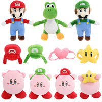 Peluches de jeux rétro, adorables figurines en peluche de dessins animés avec accessoires, cadeaux premium pour machines à griffes