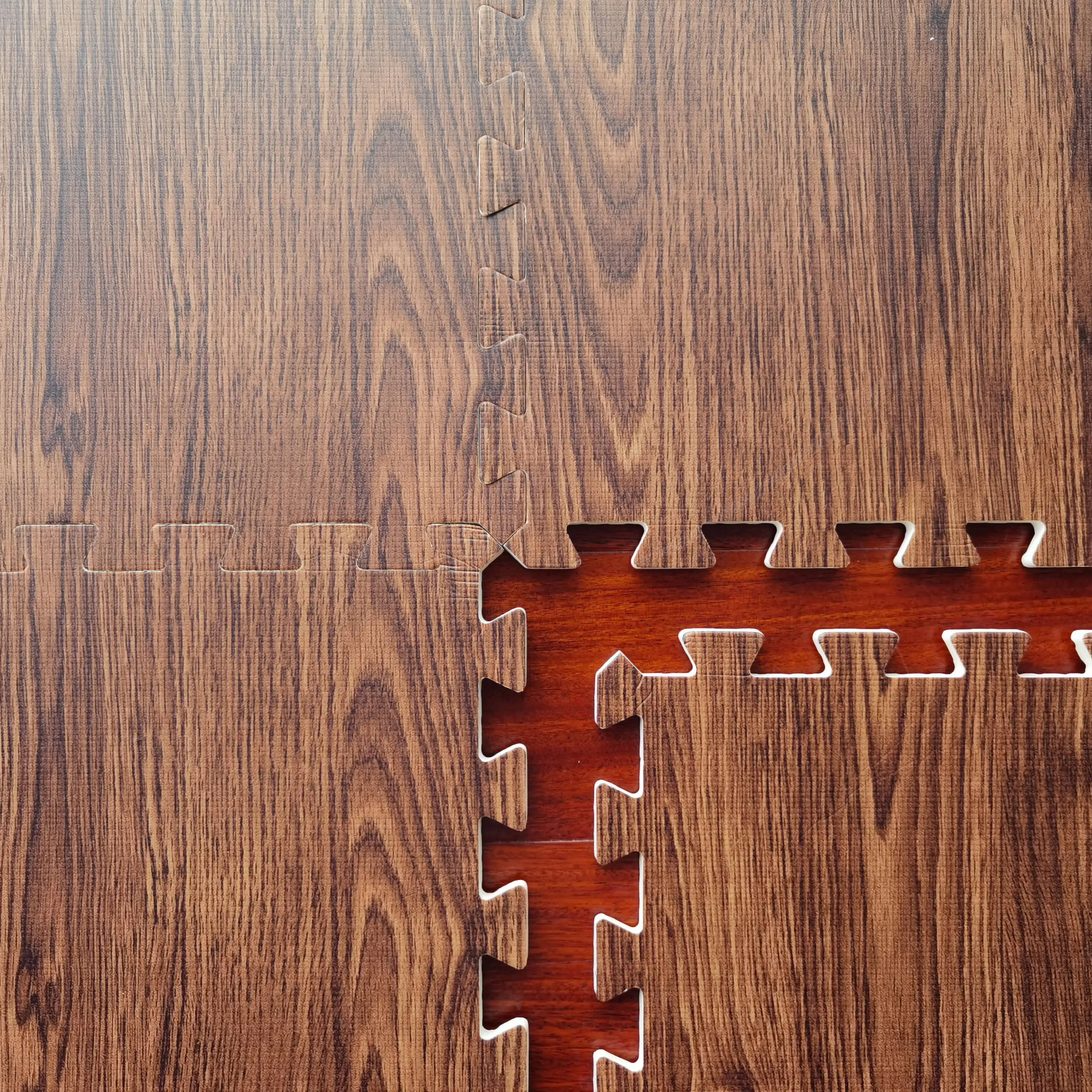 Tappetino Puzzle da pavimento Interlock in schiuma di grano di legno di nuovo design