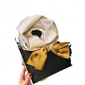 ชุดผ้าไหมสำหรับผู้หญิง, ชุดผ้าพันคอทรงสี่เหลี่ยมผูกผมยาวบางอเนกประสงค์สำหรับฤดูใบไม้ผลิและฤดูใบไม้ร่วง - Product Image 5