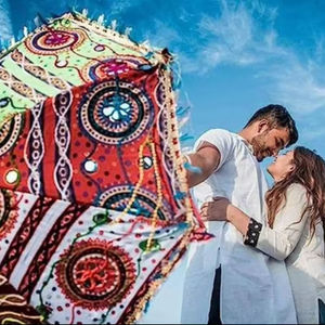 Sombrillas Decorativas Bordadas a Mano Tradicionales, Parasoles de Boda Vintage, Sombrilla Decorativa, Fabricante Indio OEM ODM - Product Image 1