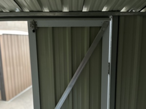 9x6 ft <span class=keywords><strong>DIY</strong></span> lưu trữ ngoài trời đổ nhà để xe nhà Bộ dụng cụ dễ dàng lắp ráp vườn nhà kho nước bằng chứng bền kim loại xây dựng - Product Image 4