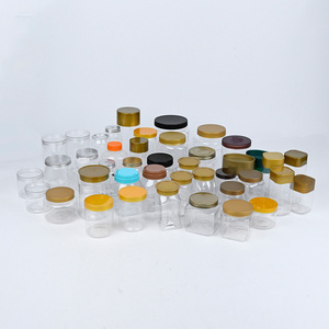 Bouteilles et bocaux cylindriques transparents en PET personnalisés <span class=keywords><strong>de</strong></span> luxe en gros avec bouchon à vis, écologiques et recyclables pour sucre, snacks et biscuits - Product Image 5