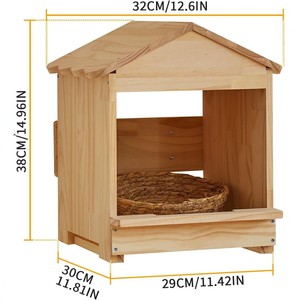 Gallinero de madera 38x32x29cm, casa de alimentación para aves de corral, nido exterior para mascotas - Product Image 1