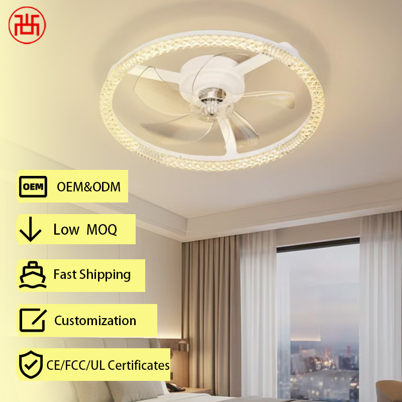 Quiet Comfort 6-Speed 5 Blades 20INCHES Plastic Electric Outdoor Ceiling Fan LED Light Smart Stepless Dimming App Household