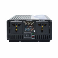 Convertisseur de tension pour voiture 3000W DC vers AC 12V/24V vers AC220V 60Hz, onde sinusoïdale pure, monophasé, avec double prise