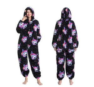 Nuevos pijamas de una pieza para hombres y mujeres Shu terciopelo de algodón con dibujos animados de aguacate ropa de casa transpirable para parejas - Product Image 3