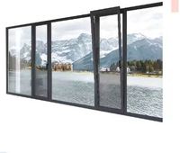 Portes coulissantes verticales en aluminium avec verre trempé, moustiquaire magnétique, certifiées Energy Star pour supermarchés et installations de loisirs