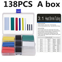 Kit de tubes thermorétractables PE 3:1, 138/200 pièces, isolation nominale 600V, protection des câbles pour connexion électrique, câble