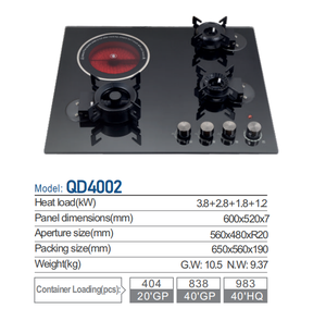 Cuisinière à <span class=keywords><strong>gaz</strong></span> multifonctionnelle pour la maison, 4 brûleurs, cuisinière à <span class=keywords><strong>induction</strong></span> électrique en céramique infrarouge - Product Image 6