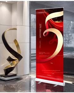 Support de bannière déroulante rétractable amovible en gros, équipement d'affichage vertical sur pied - Product Image 2