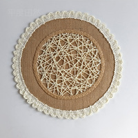 Sets de table ronds en jute tressés avec bordure à franges, style bohème rustique, dessous de plat résistant à la chaleur pour cuisine et salle à manger