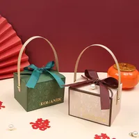 Nouveau mariage boîte à bonbons cartable créatif fiançailles sac à bonbons haut de gamme Souvenir retour cadeau boîte vide carton estampage