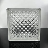 Bloc de verre décoratif creux à motif de grille en cristal luxueux pour cloison de séparation d'espace intérieur moderne