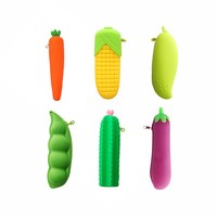 Pochette étanche multifonctionnelle pour élèves du primaire et du collège Sac à crayons en silicone pour fruits et légumes