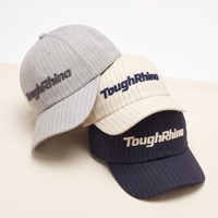 Casquette de baseball décontractée ToughRhino à 6 panneaux, profil bas, avec logo brodé en 3D et imprimé rayé personnalisé, pour homme