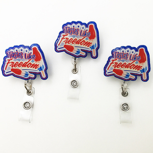 Porte-badge en acrylique scintillant avec motif d'animaux mignons, infirmière, médecin, cadeaux pour le festival du Jour de l'Indépendance des États-Unis - Product Image 6