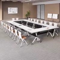 Ensemble de table et de chaises de conférence de bureau, pliable, mobile, modulable, multifonctionnel, table de formation et de salle de classe commerciale