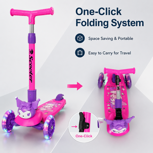 Patinete Plegable para Niños con Ruedas de PU con Luces, Altura Ajustable en 4 Niveles, Patinete de 3 Ruedas para Niños y Niñas de 3 a 12 Años - Product Image 2