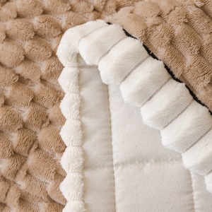 Honeycomb Velvet Sofa Cushion Pad Solid Color Plush Thickened Three Seater Seat Cover Winter Style - Product Image 3