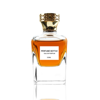 Bouteille de parfum en verre de luxe de 50ml vide clair voyage Portable vaporisateur de parfum avec fond épais et couvercles décoratifs dorés