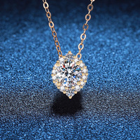 Collier tennis pour femme en argent pur S925, style luxe léger, avec pendentif croix en moissanite couleur D d'un carat