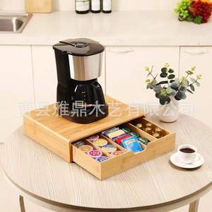 กล่องเก็บแคปซูลกาแฟไม้ ขนาด 14x12x3 นิ้ว พร้อมลิ้นชักแบบดึงออกได้ สำหรับจัดระเบียบในครัว - Product Image 2