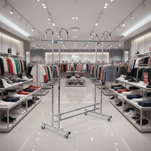 Expositor de Ropa Metálico Cromado de Alta Resistencia con Construcción Duradera e Instalación Rápida - Product Image 4