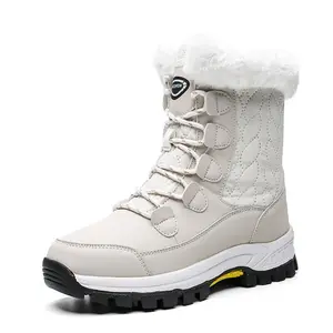 Langrenhu Amz hot winter Outdoor Travel Waterproof Women' s Snow Boots Anti slip Thickened Warm High Top Women's Mid length Snow