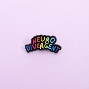Phrases courtes en anglais Neurodiversity Fruit Enamel Pin Rainbow Proverbe <span class=keywords><strong>Communication</strong></span> Badge Backpack Jewelry - Product Image 1