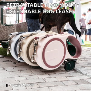 Automatic Extendable Traction Training Plastic <strong>Dog</strong> Leash with Ribbons Solid Pattern <strong>Lights</strong> Heavy Duty Retractable - Product Image 4