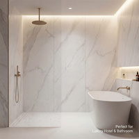 Revêtement mural ignifuge en composite pierre-plastique pour salle de bain, panneau SPC étanche, plaque de décoration intérieure, fournisseur B2B