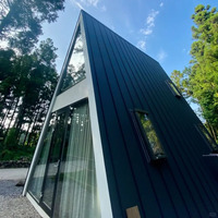 Dormitorio personalizado de dos pisos, cocina, casa triangular, estructura de acero resistente a terremotos casa prefabricada en el bosque