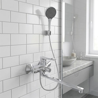 Robinet de salle de bain moderne en zinc chromé avec revêtement plastique, mitigeur de douche et ensemble de robinetterie longue pour douche