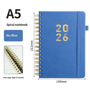 2026 High Quality Spiral Bound High-End Kraft Paper Hardcover Notebook English Strap Calendar Daily Plan Efficiency Manual - Product Image 6