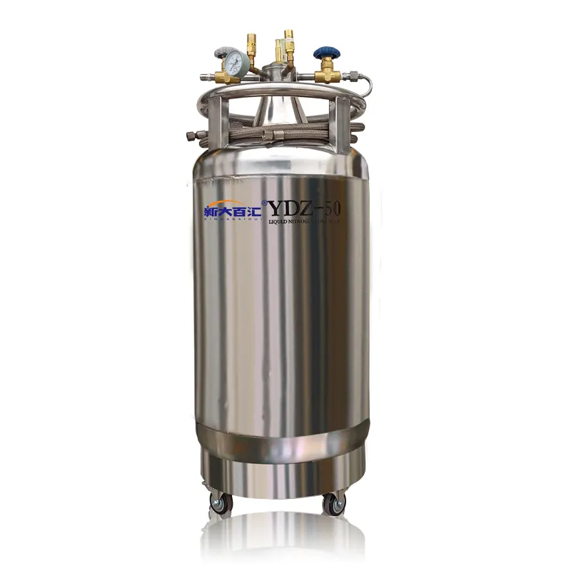 Recipiente de YDZ-50 ln2, tanque de nitrógeno líquido autopresurizado, recipiente de descarga de gas de acero inoxidable