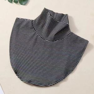 False Collar <b>Neck</b> <b>Warmer</b> One Size Polyester Solid Color Stripes For Men Women Winter Protection - Product Image 2